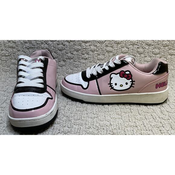 Hello Kitty Pink Leather Sneakers Womens US 8 Patent Leather Sanrio Auth Court - Picture 1 of 12